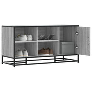 Schoenenbank 100x40x53,5 cm bewerkt hout metaal grijs