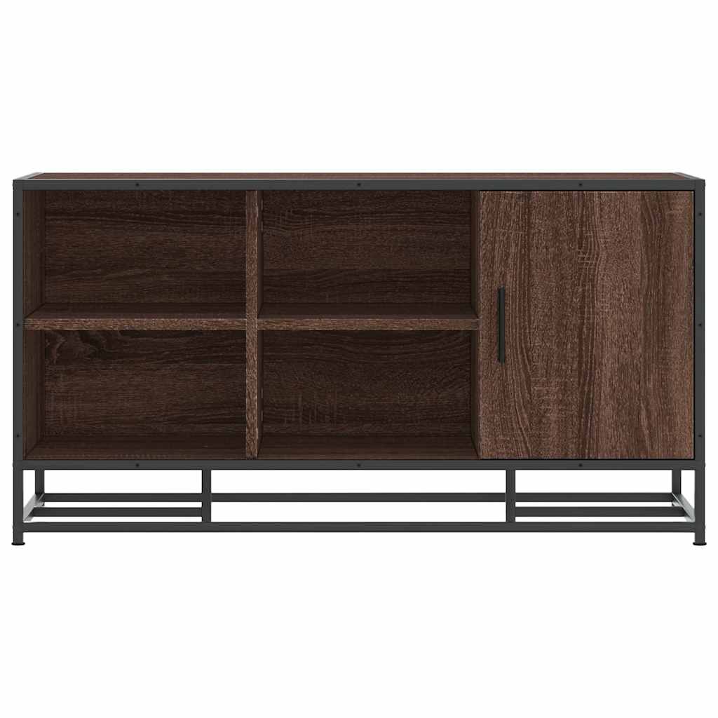 Schoenenbank 100x40x53,5 cm bewerkt hout en metaal bruin eiken
