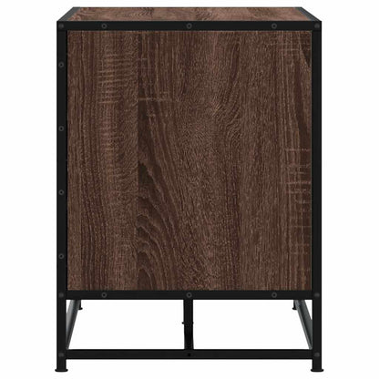 Schoenenbank 100x40x53,5 cm bewerkt hout en metaal bruin eiken