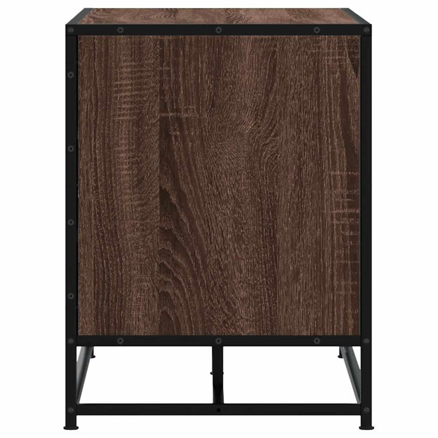 Schoenenbank 100x40x53,5 cm bewerkt hout en metaal bruin eiken