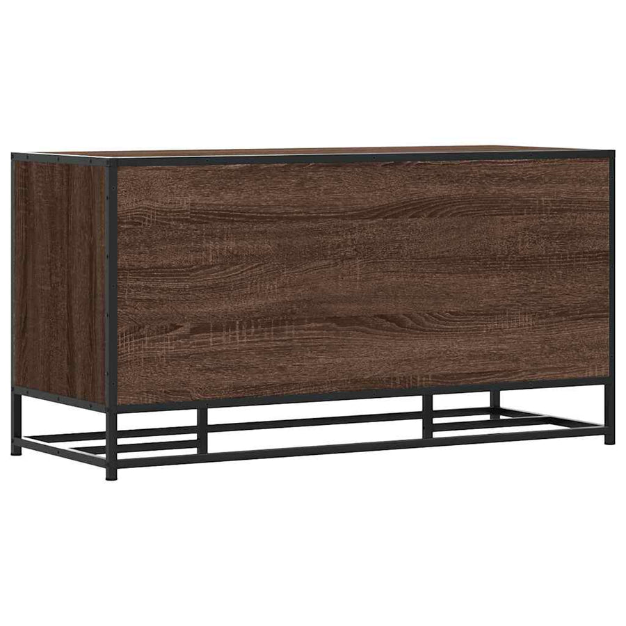 Schoenenbank 100x40x53,5 cm bewerkt hout en metaal bruin eiken