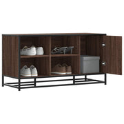 Schoenenbank 100x40x53,5 cm bewerkt hout metaal bruin