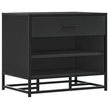 Schoenenbank 60x40x53,5 cm bewerkt hout en metaal zwart