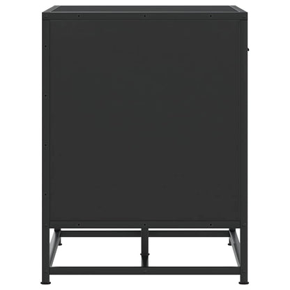 Schoenenbank 60x40x53,5 cm bewerkt hout en metaal zwart