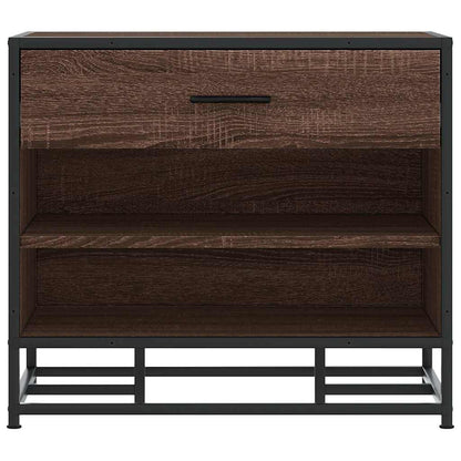 Schoenenbank 60x40x53,5 cm bewerkt hout en metaal bruin eiken