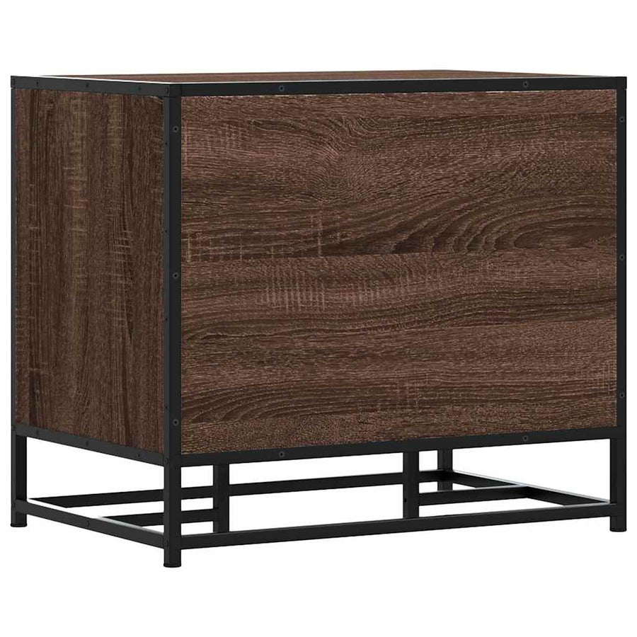 Schoenenbank 60x40x53,5 cm bewerkt hout en metaal bruin eiken