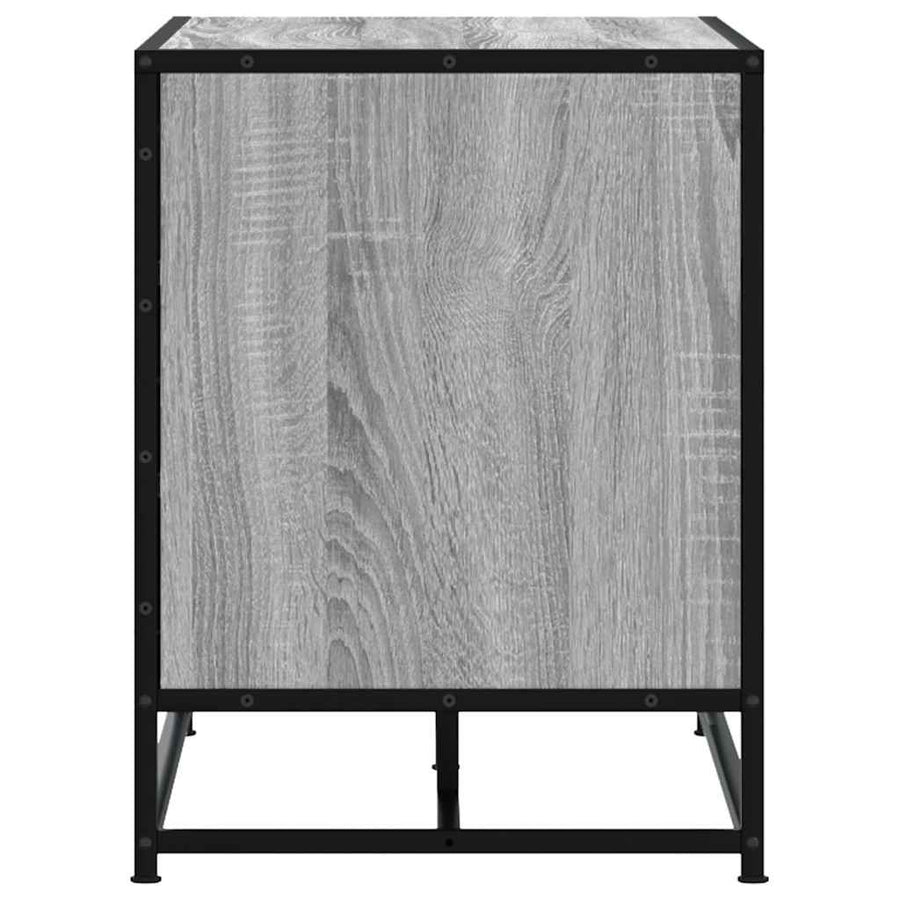Schoenenbank 80x40x53,5 cm bewerkt hout en metaal grijs sonoma