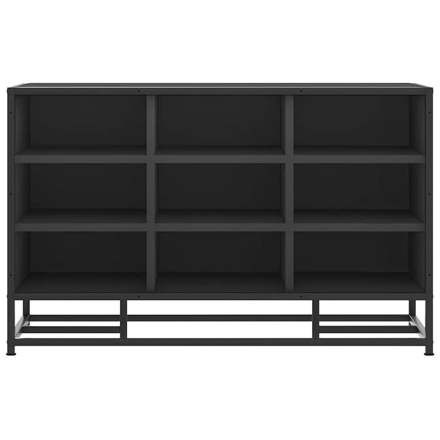 Schoenenbank 84x40x53,5 cm bewerkt hout en metaal zwart