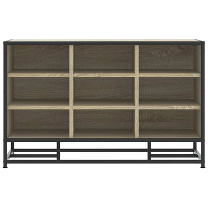 Schoenenbank 84x40x53,5 cm bewerkt hout en metaal sonoma eiken
