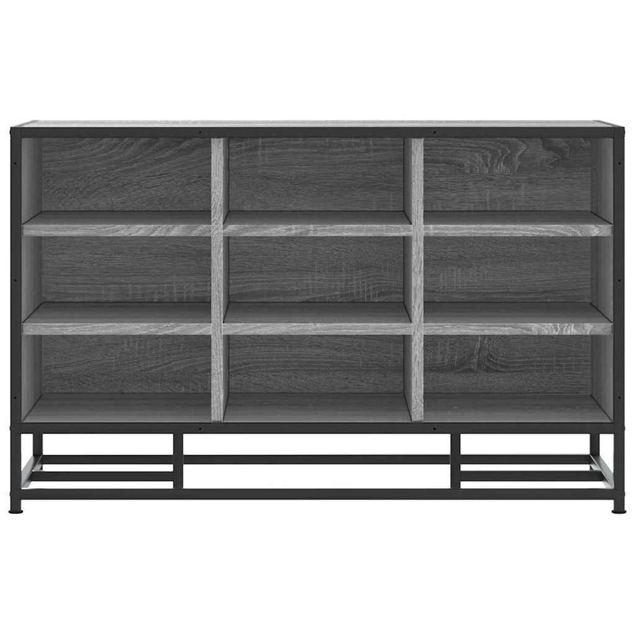 Schoenenbank 84x40x53,5 cm bewerkt hout en metaal grijs sonoma