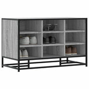 Schoenenbank 84x40x53,5 cm bewerkt hout metaal grijs