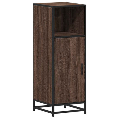 Badkamerkast 35x37,5x100 cm bewerkt hout bruin eikenkleur