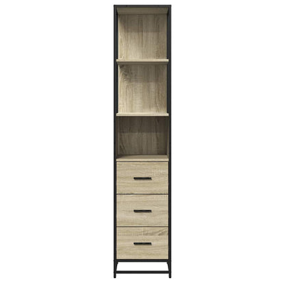 Badkamerkast 35x37,5x166 cm bewerkt hout sonoma eikenkleurig