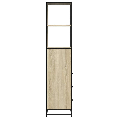 Badkamerkast 35x37,5x166 cm bewerkt hout sonoma eikenkleurig