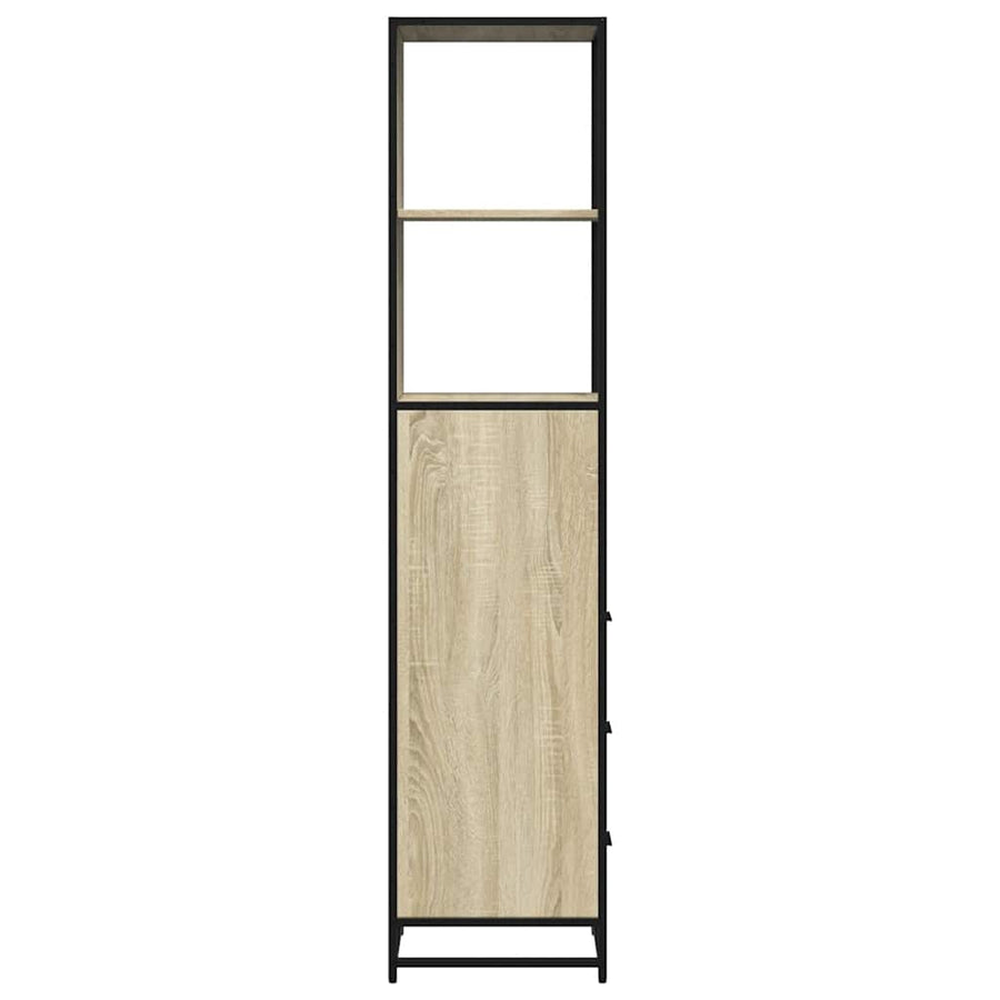 Badkamerkast 35x37,5x166 cm bewerkt hout sonoma eikenkleurig