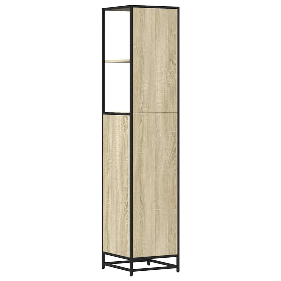 Badkamerkast 35x37,5x166 cm bewerkt hout sonoma eikenkleurig