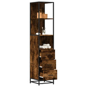 Badkamerkast 35x37,5x166 cm bewerkt hout gerookt eiken