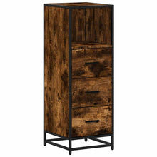 Badkamerkast 35x37,5x100 cm bewerkt hout gerookt eikenkleurig