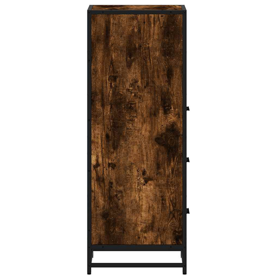 Badkamerkast 35x37,5x100 cm bewerkt hout gerookt eikenkleurig