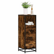 Badkamerkast 35x37,5x100 cm bewerkt hout gerookt eiken