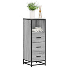Badkamerkast 35x37,5x100 cm bewerkt hout grijs