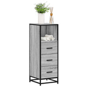 Badkamerkast 35x37,5x100 cm bewerkt hout grijs