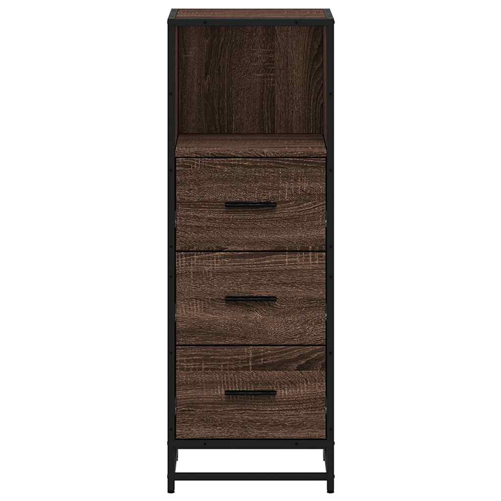 Badkamerkast 35x37,5x100 cm bewerkt hout bruin eikenkleur
