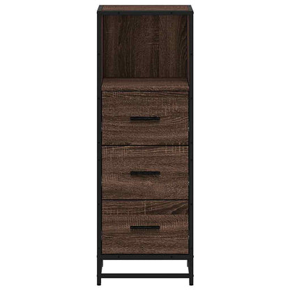 Badkamerkast 35x37,5x100 cm bewerkt hout bruin eikenkleur