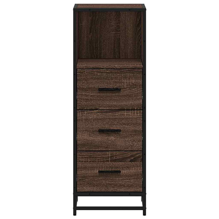 Badkamerkast 35x37,5x100 cm bewerkt hout bruin eikenkleur