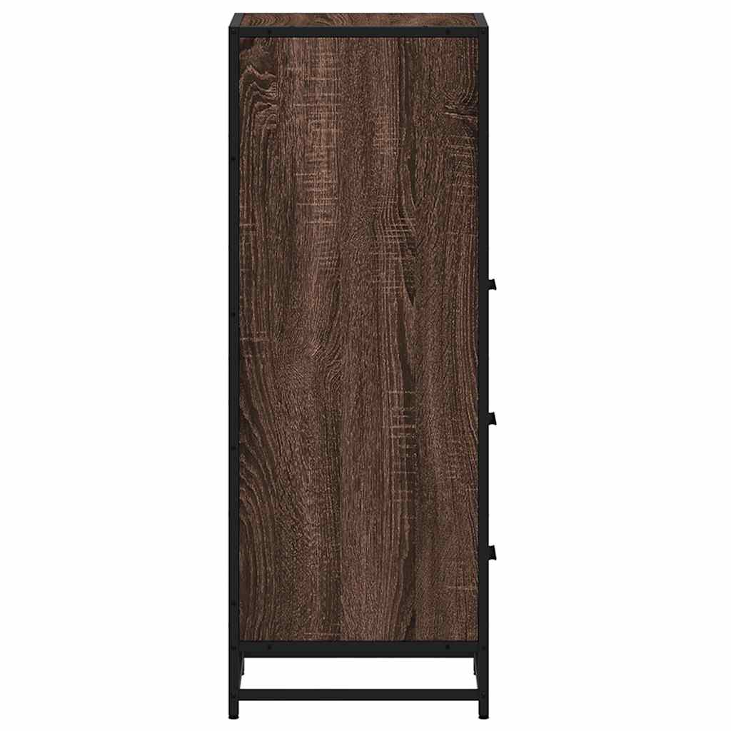 Badkamerkast 35x37,5x100 cm bewerkt hout bruin eikenkleur