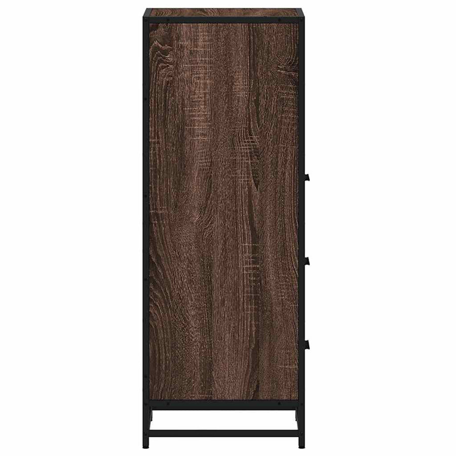 Badkamerkast 35x37,5x100 cm bewerkt hout bruin eikenkleur