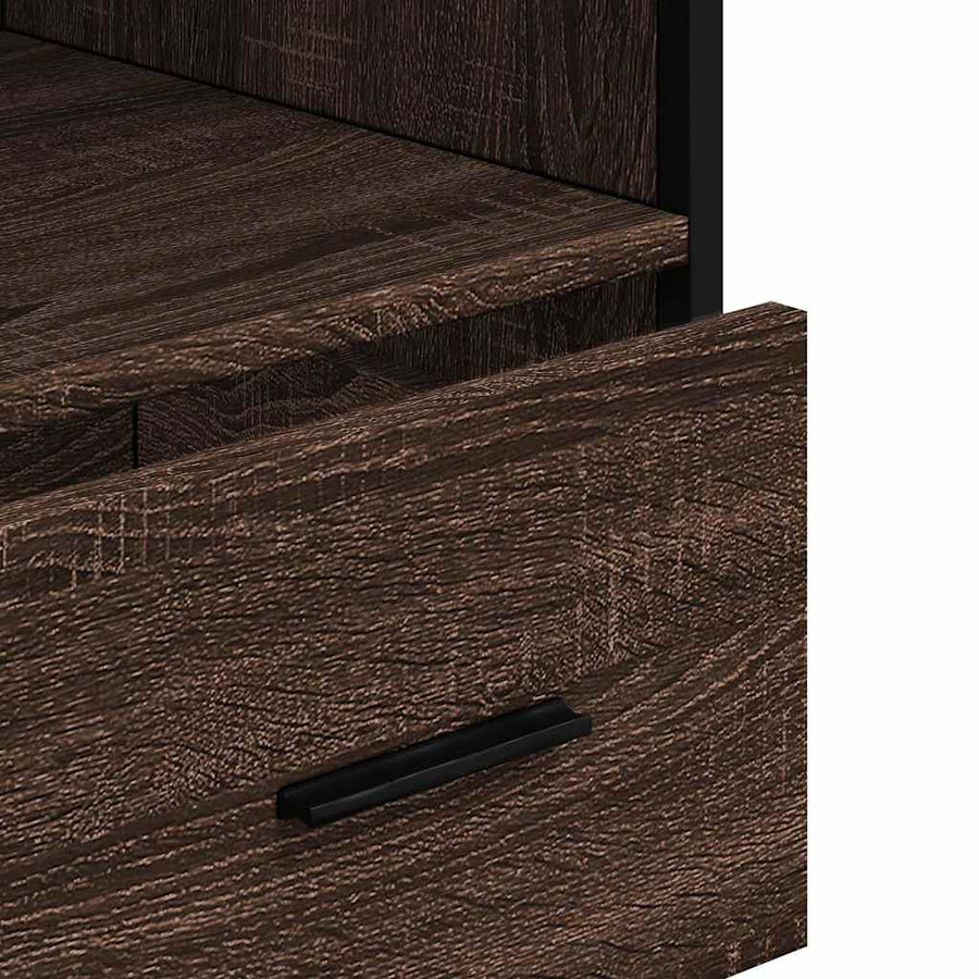 Badkamerkast 35x37,5x100 cm bewerkt hout bruin eikenkleur