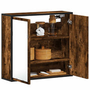 Badkamerspiegelkast 65x20x60 cm bewerkt hout gerookt eiken