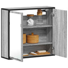 Badkamerspiegelkast 65x20x60 cm bewerkt hout grijs