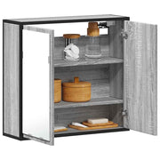 Badkamerspiegelkast 65x20x60 cm bewerkt hout grijs