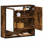 Badkamerspiegelkast 65x20x60 cm bewerkt hout gerookt eiken