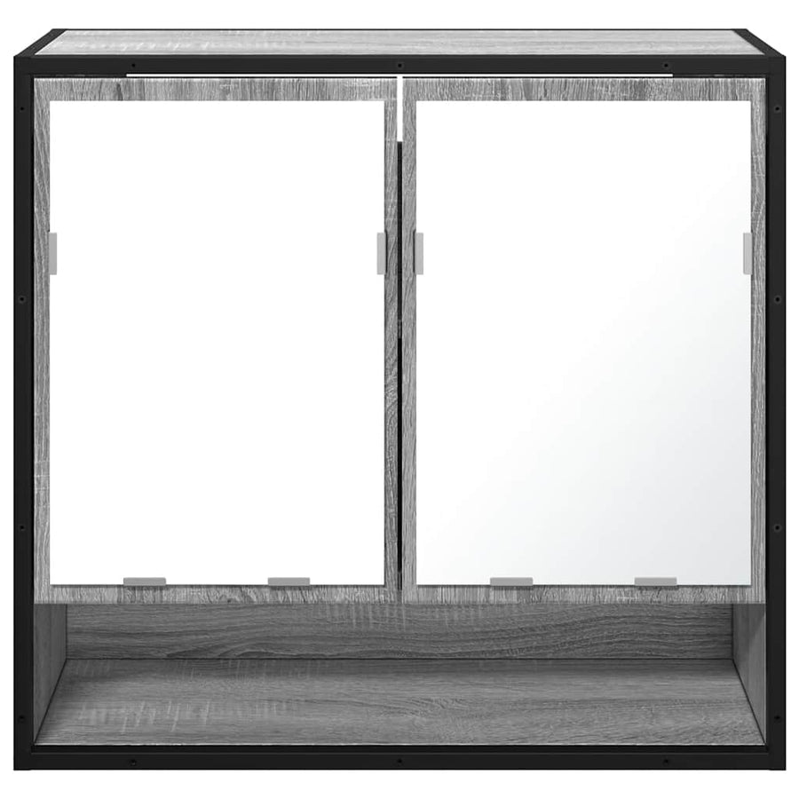 Badkamerspiegelkast 65x20x60 cm bewerkt hout grijs sonoma eiken