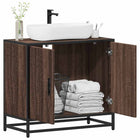Bathroom vanity unit 65x33x60 cm engineered wood brown oak colour