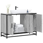 Washbasin cabinet 90x33x60 cm engineered wood gray Sonoma oak-colored
