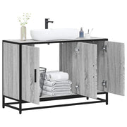 Washbasin cabinet 90x33x60 cm engineered wood gray Sonoma oak-colored