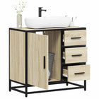 Wastafelkast 65x33x60 cm bewerkt hout sonoma