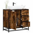 Vanity cabinet 65x33x60 cm engineered wood smoked oak