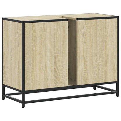 Wastafelkast 80x33x60 cm bewerkt hout sonoma eikenkleurig
