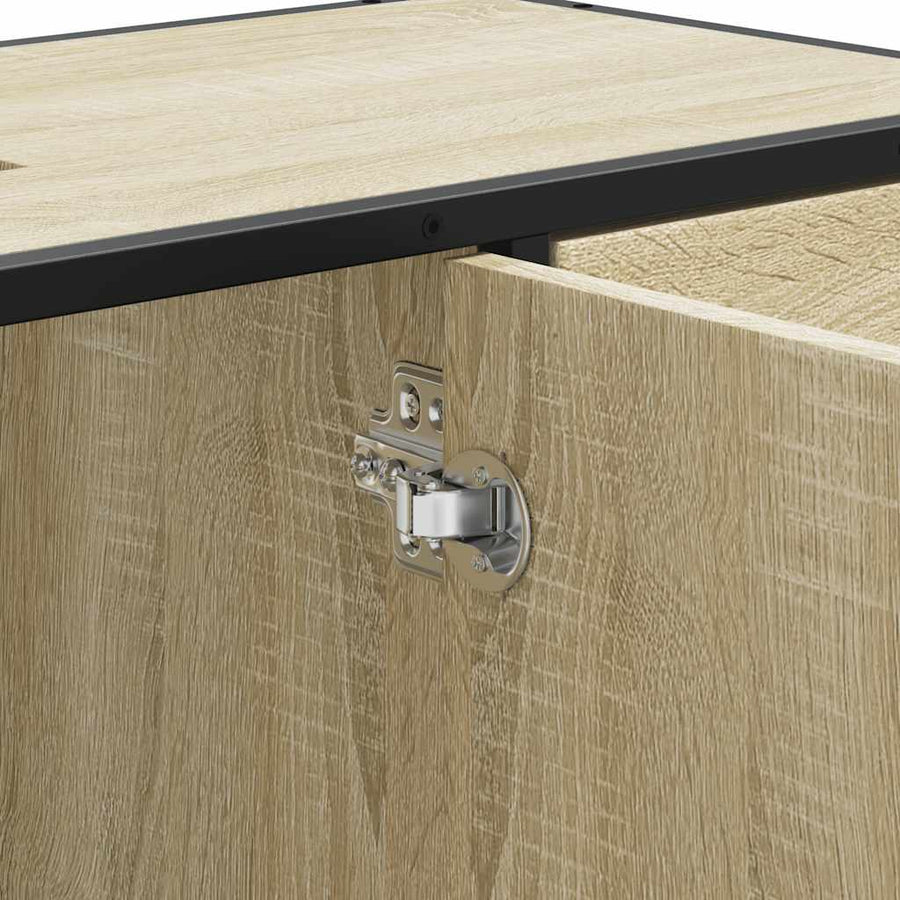 Wastafelkast 80x33x60 cm bewerkt hout sonoma eikenkleurig