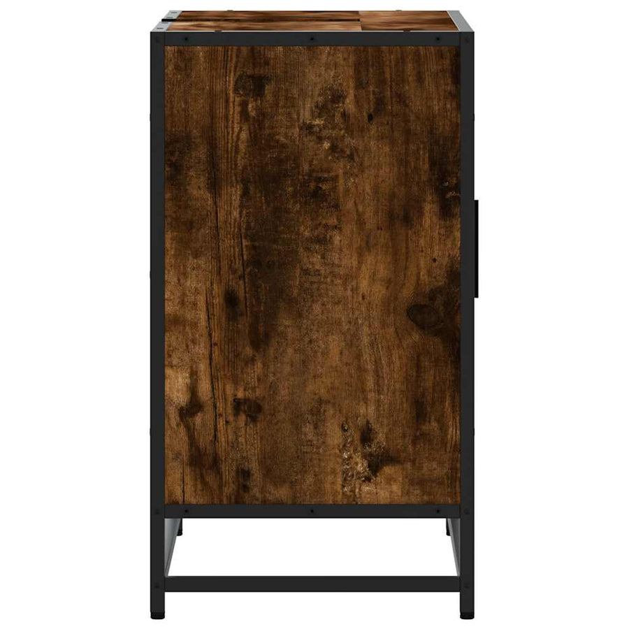 Wastafelkast 65x33x60 cm bewerkt hout gerookt eikenkleurig