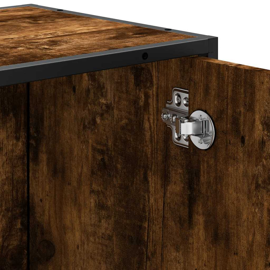 Wastafelkast 65x33x60 cm bewerkt hout gerookt eikenkleurig
