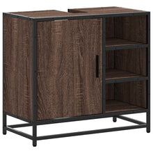 Wastafelkast 65x33x60 cm bewerkt hout bruin eikenkleur