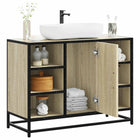 Wastafelkast 80x33x60 cm bewerkt hout sonoma eiken