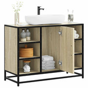 Wastafelkast 80x33x60 cm bewerkt hout sonoma eiken