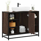 Wastafelkast 80x33x60 cm bewerkt hout bruin